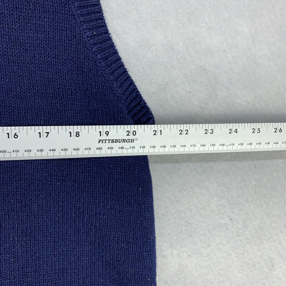 VTG Northcrest Sweater Cardigan Vest Women's Large 14-16 Blue Knit Winter Scene - Picture 8 of 12